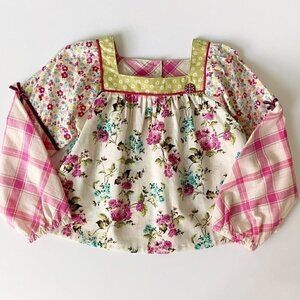 NWT Matilda Jane Girl Art School Mixed-Print Peasant Top 2T 8 years 10 years